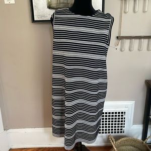 Loft striped casual navy / grey dress